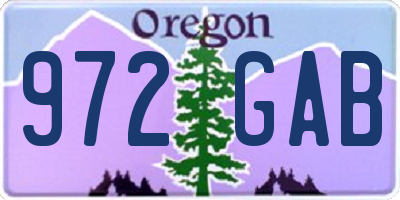 OR license plate 972GAB
