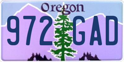 OR license plate 972GAD