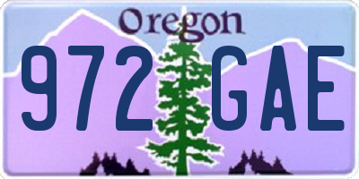 OR license plate 972GAE