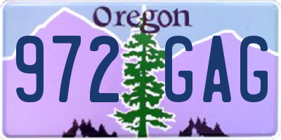 OR license plate 972GAG