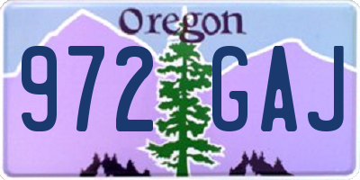 OR license plate 972GAJ