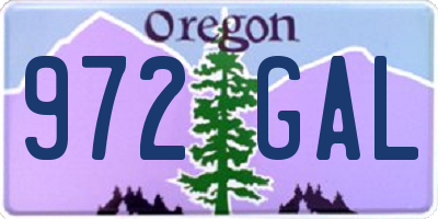 OR license plate 972GAL