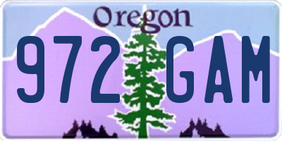OR license plate 972GAM