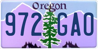OR license plate 972GAO