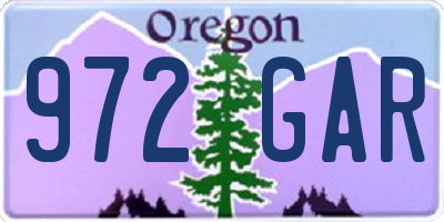 OR license plate 972GAR