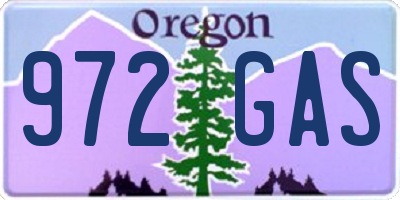 OR license plate 972GAS