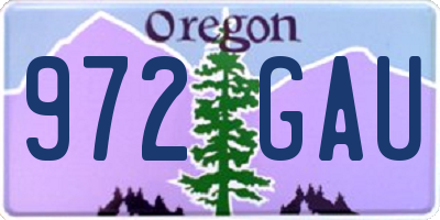 OR license plate 972GAU