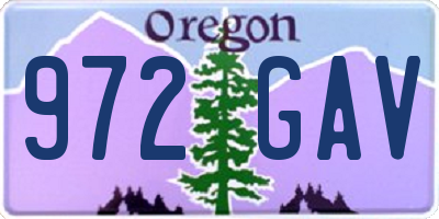 OR license plate 972GAV