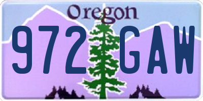 OR license plate 972GAW