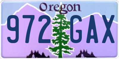 OR license plate 972GAX