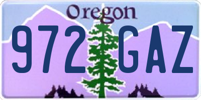 OR license plate 972GAZ