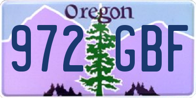 OR license plate 972GBF