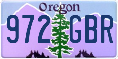 OR license plate 972GBR