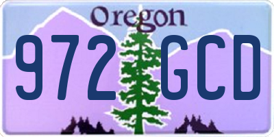 OR license plate 972GCD