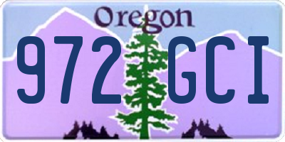 OR license plate 972GCI