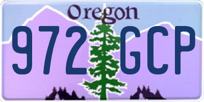 OR license plate 972GCP