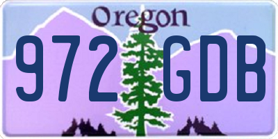 OR license plate 972GDB