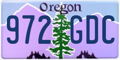 OR license plate 972GDC