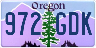 OR license plate 972GDK