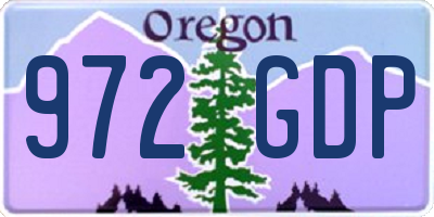 OR license plate 972GDP