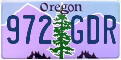 OR license plate 972GDR