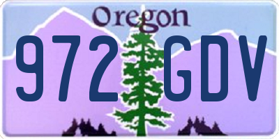 OR license plate 972GDV