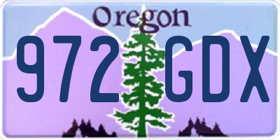 OR license plate 972GDX