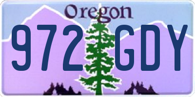 OR license plate 972GDY