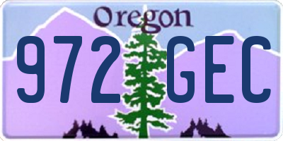 OR license plate 972GEC
