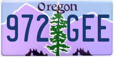 OR license plate 972GEE