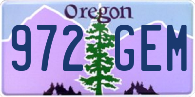 OR license plate 972GEM