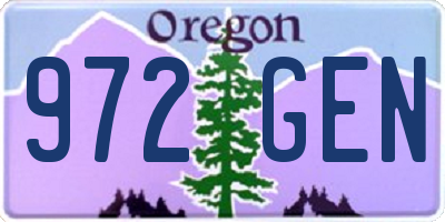 OR license plate 972GEN