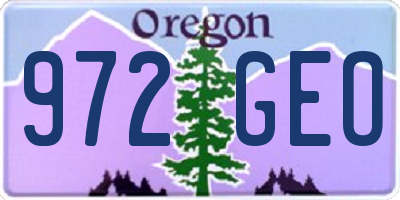 OR license plate 972GEO