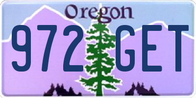 OR license plate 972GET
