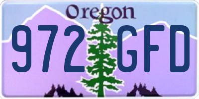 OR license plate 972GFD