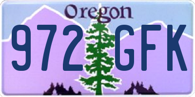 OR license plate 972GFK