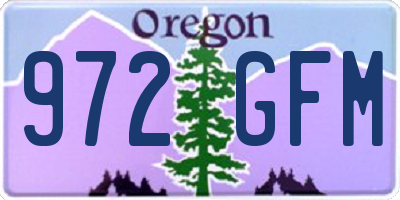 OR license plate 972GFM