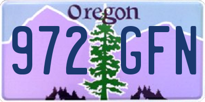 OR license plate 972GFN