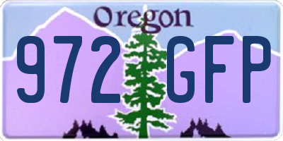 OR license plate 972GFP