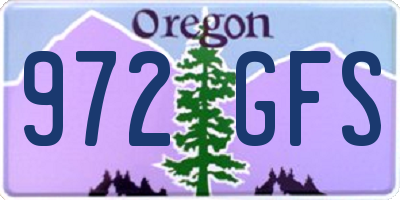 OR license plate 972GFS