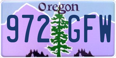 OR license plate 972GFW