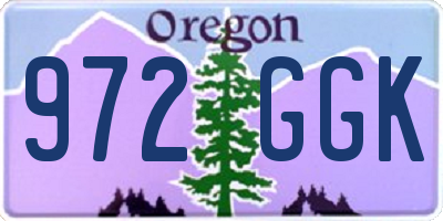 OR license plate 972GGK