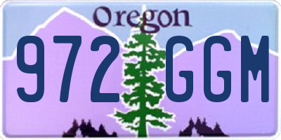 OR license plate 972GGM