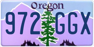 OR license plate 972GGX
