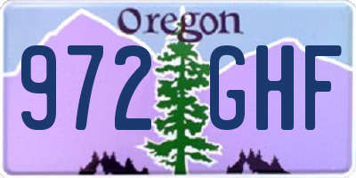 OR license plate 972GHF