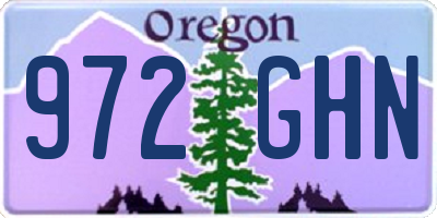 OR license plate 972GHN