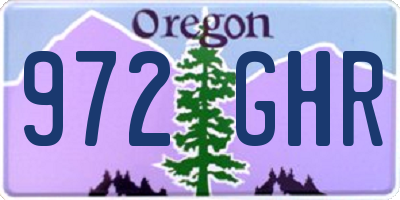 OR license plate 972GHR