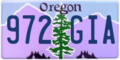 OR license plate 972GIA