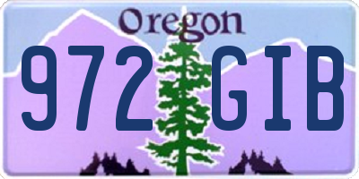 OR license plate 972GIB
