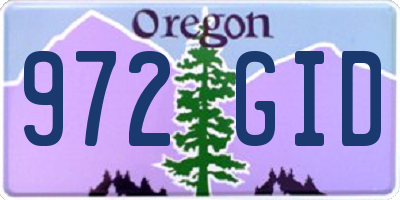 OR license plate 972GID